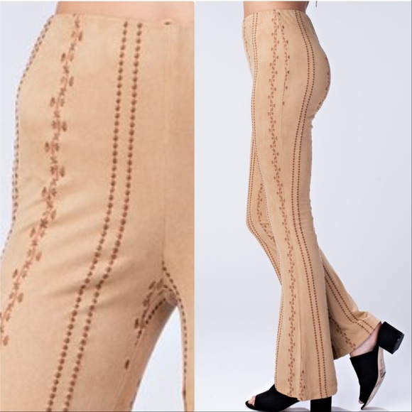 MARLEY Embroiderd Suede Pants - Picture 3 of 3